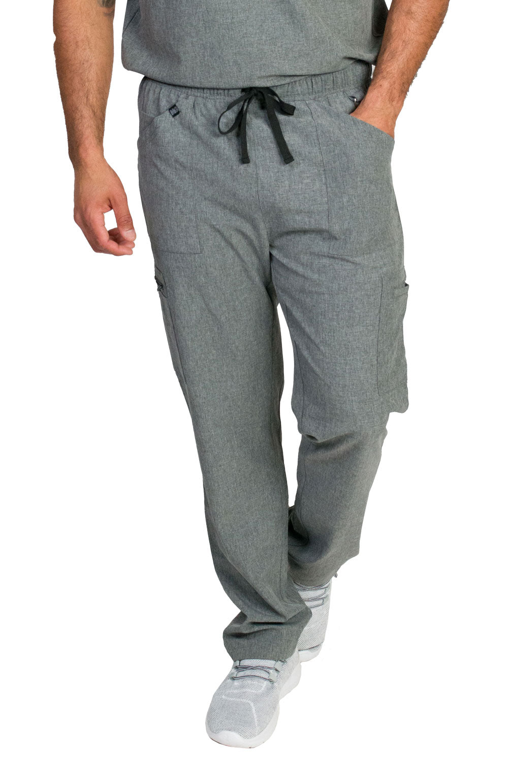 Medgear Caspian Men's Scrubs Set with 9-Pockets and Straight Leg Pants
