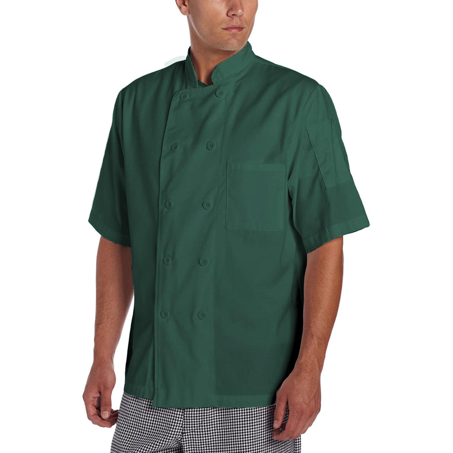 Chef Code Basic Short Sleeve Chef Coat with Pearl Buttons, Chef Jacket CC124