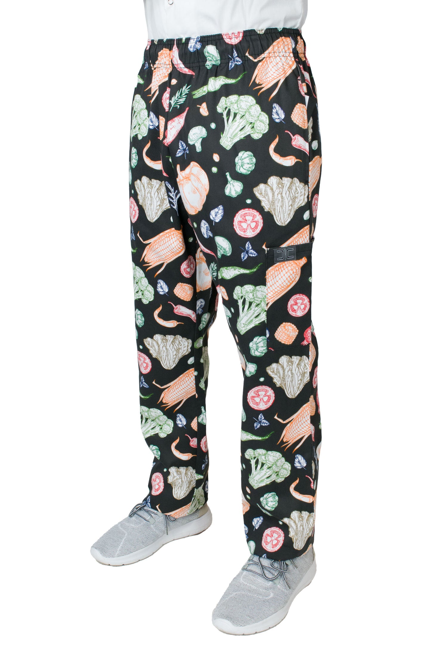 Chef Code Unisex Modern Fit Chef Pants with Cargo Pockets, Elastic Waist, Various Prints