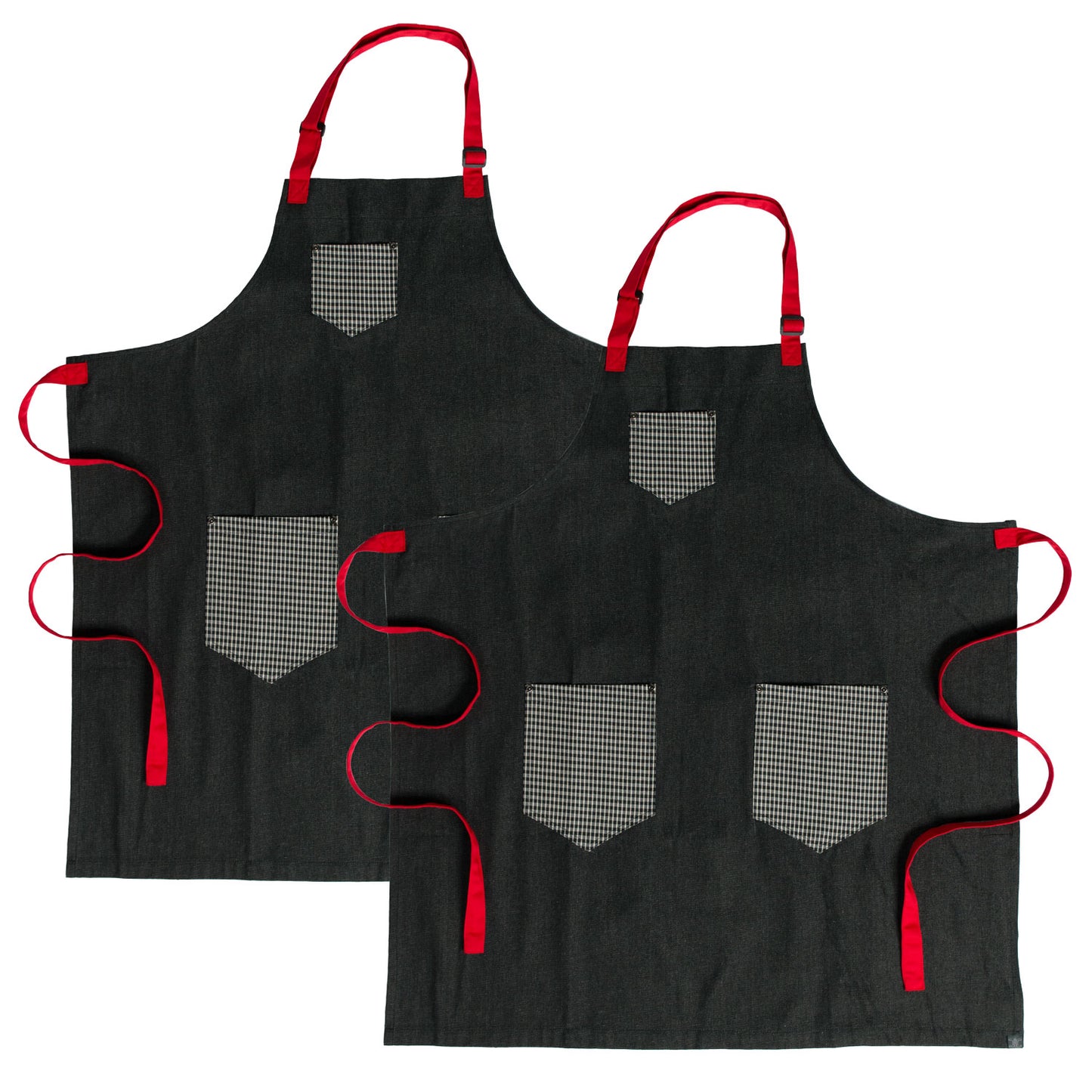 2-PACK Chef Code 34" Long Denim Apron with Adjustable Neck