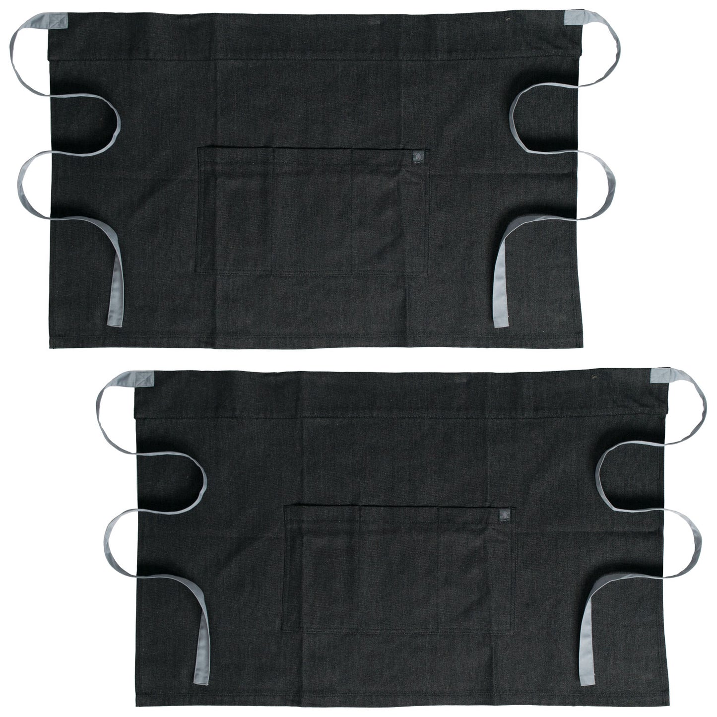 2-PACK Chef Code 24" Denim Waist Apron with Large 3-section Pocket