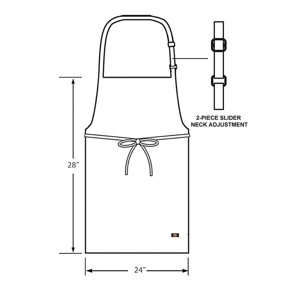 Dickies 3-PACK Chef Adjustable Bib Apron 28" Long