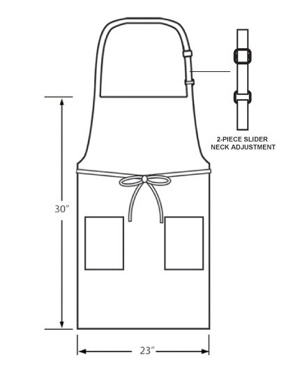 Dickies 3-Pack Adjustable Bib Apron 30", 2 Pockets