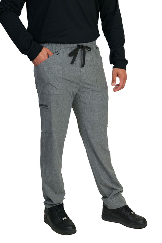 Medgear Caspian Men's Scrubs Set with 9-Pockets and Straight Leg Pants