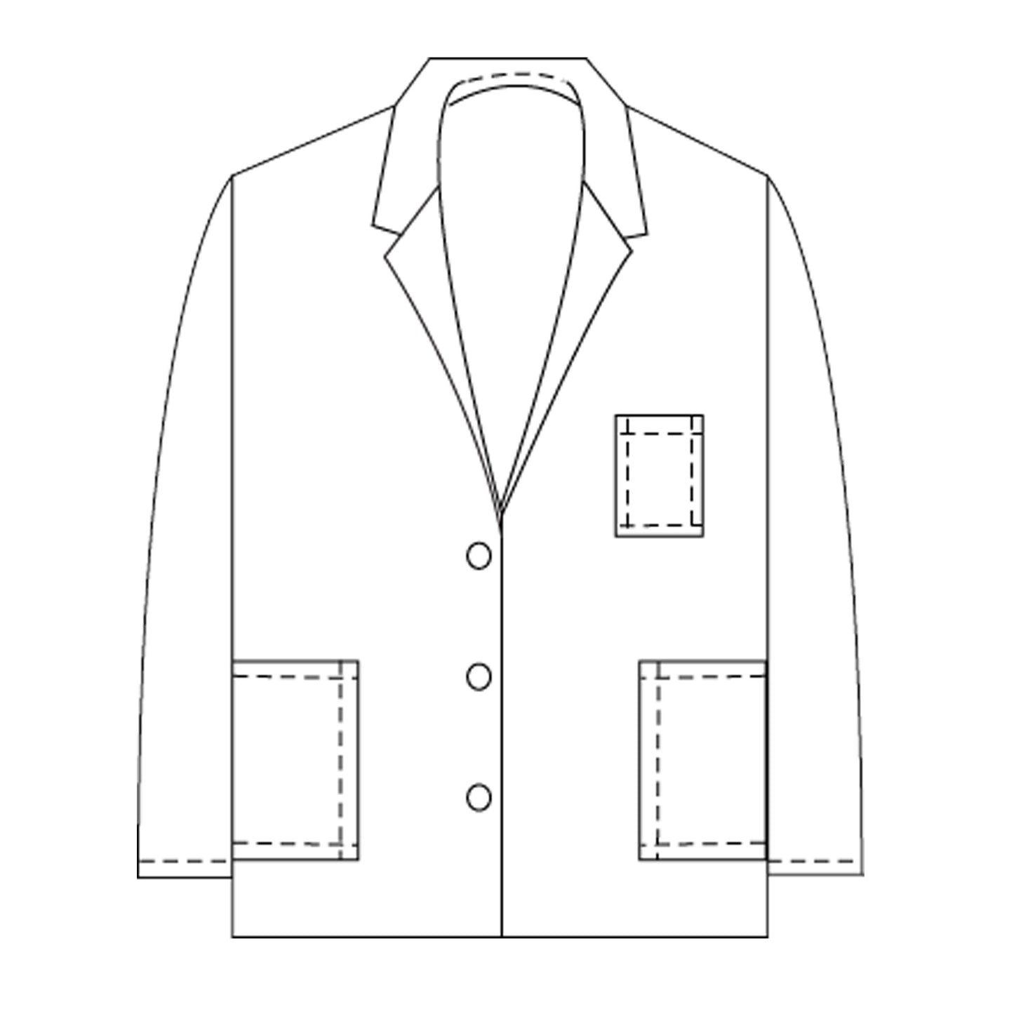 Medgear Men's White Lab Coat 33", Long Sleeve with 3 Pockets