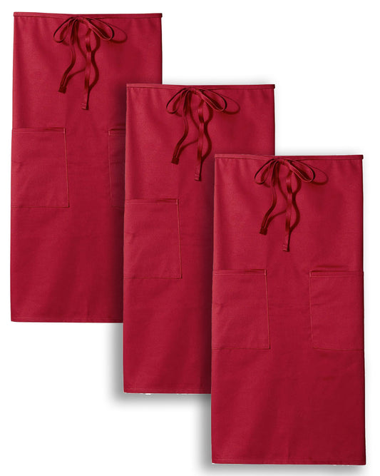 Dickies 3-Pack Full Bistro Apron 32" Long with 2 Pockets