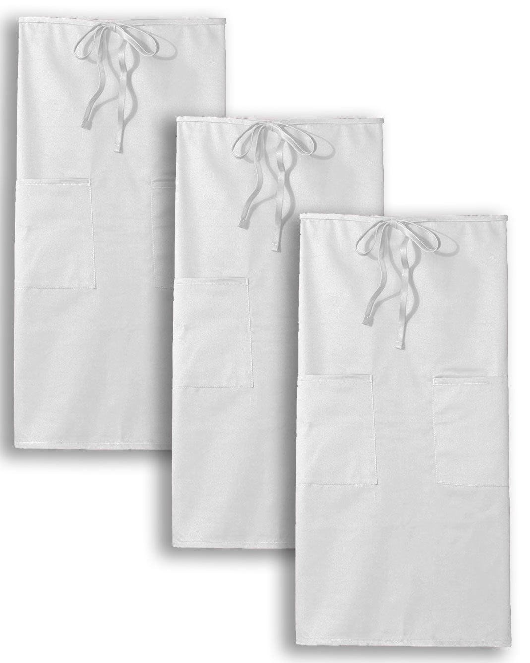 Dickies 3-Pack Full Bistro Apron 32" Long with 2 Pockets