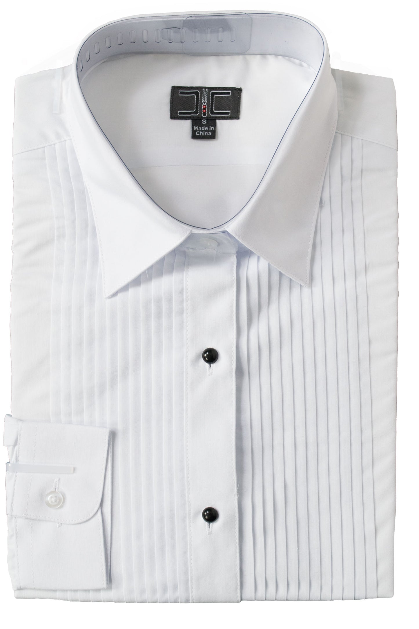 Women's Tuxedo Shirt with 1/4" Pleats and Point Collar