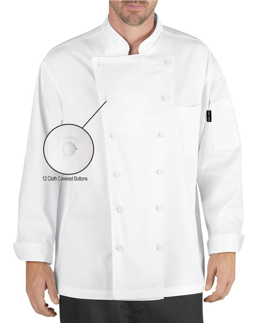 Dickies Lorenzo Executive Chef Coat with Cloth Covered Buttons