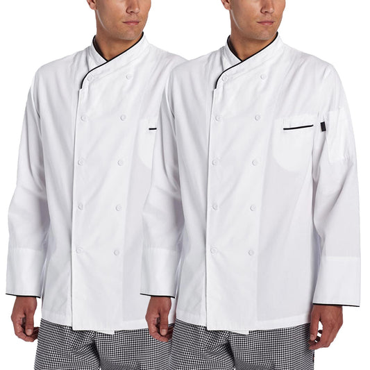 2-Pack Chef Code Executive Chef Coat Unisex 100% Premium Cotton