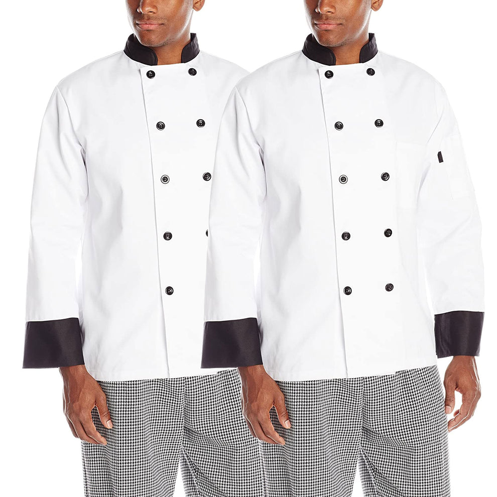 Chef Code Chef Jackets 2-PACK Chef Code Executive Chef Coat with Black Trim Unisex ...