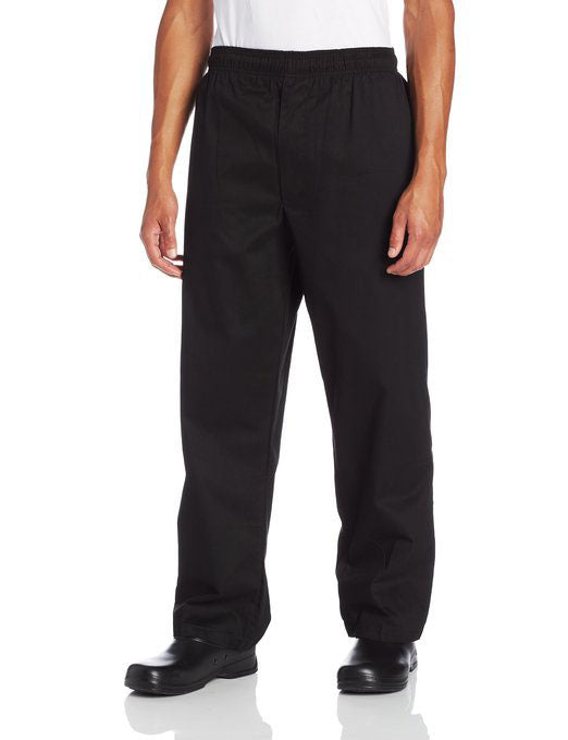 Dickies Men's Traditional Baggy Chef Pants with Zipper Fly, Black