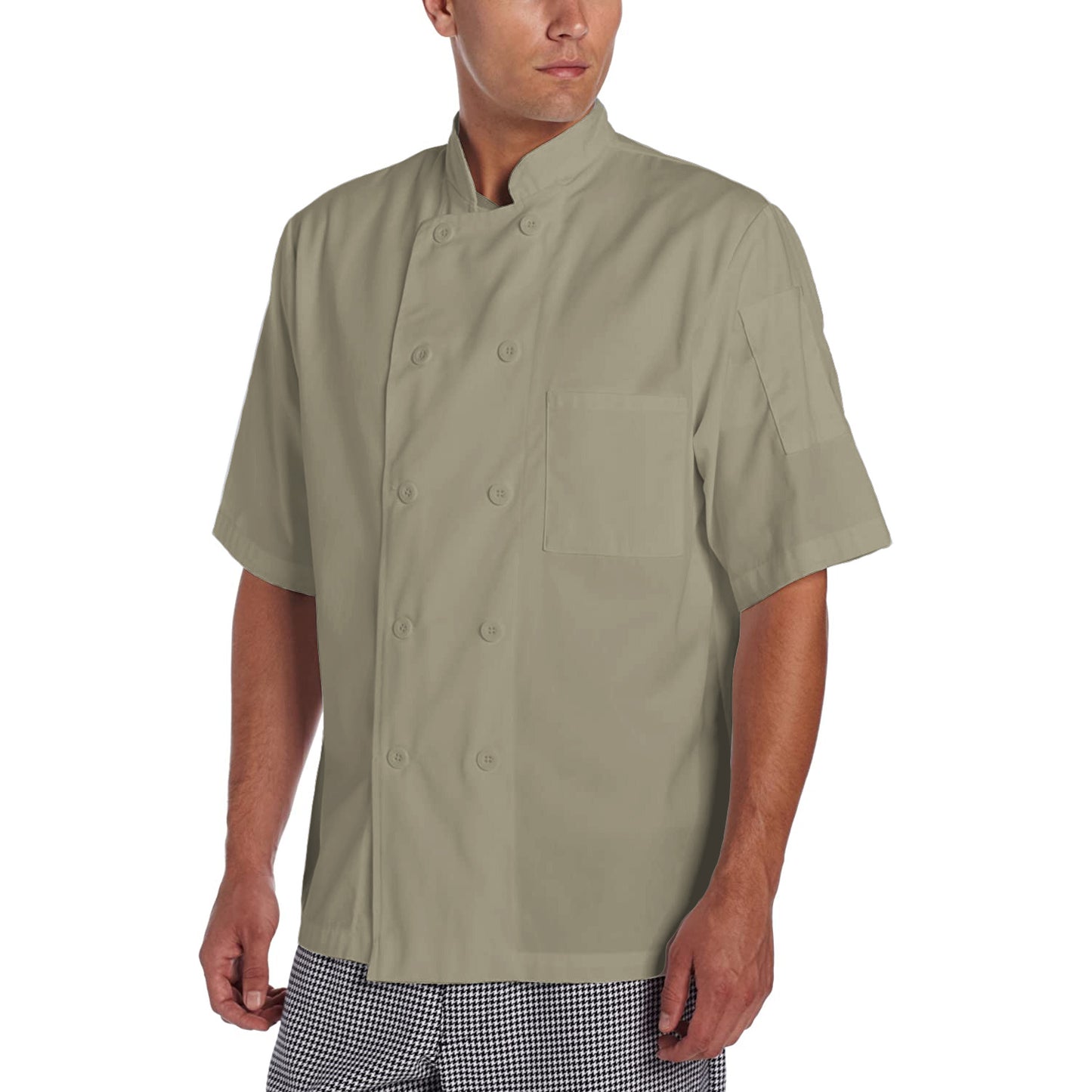 Chef Code Basic Short Sleeve Chef Coat with Pearl Buttons, Chef Jacket CC124