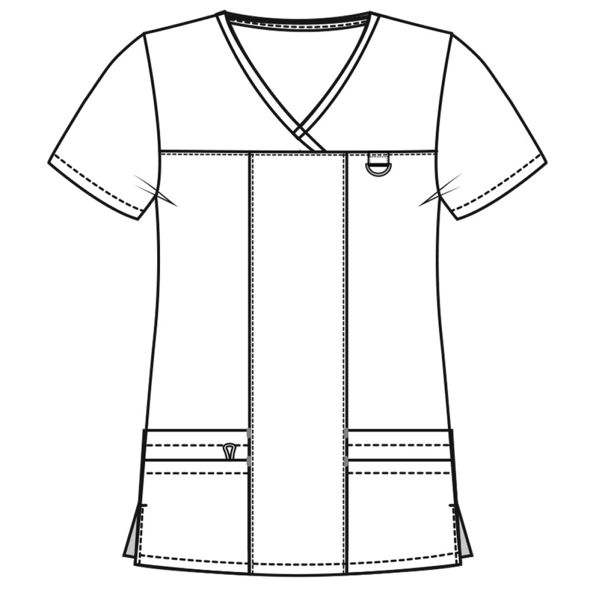 Medgear Womens Print Scrub Top ID loop & 4 Pocket Fashion Medical Uniform AMSA 