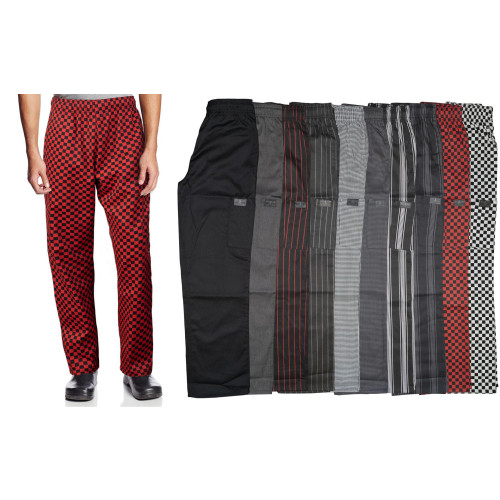Chef Code Unisex Modern Fit Chef Pants with Cargo Pockets, Elastic Waist CC220