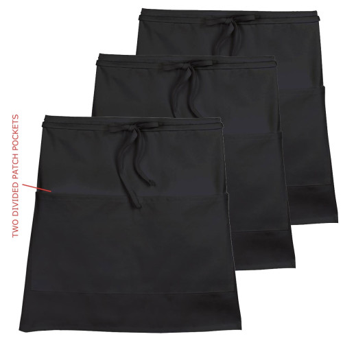 3-PACK Chef Code 19" Half Waist Apron with 2 Pockets