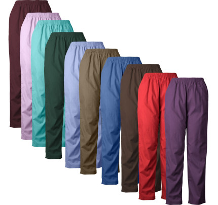 Medgear Unisex Scrubs Pants with Side Pockets and Elastic Waist 802