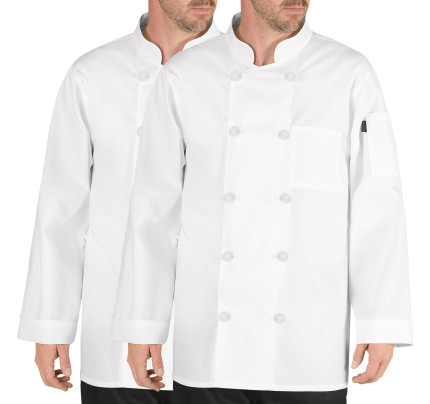 Chef Code 2-Pack Mens Short Sleeve Unisex Classic Chef Coat 