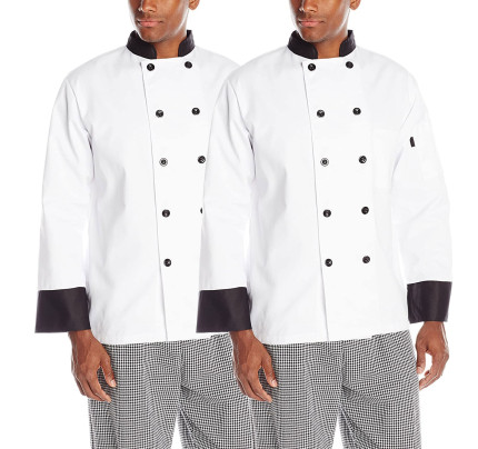 2-PACK Chef Code Executive Chef Coat with Black Trim Unisex